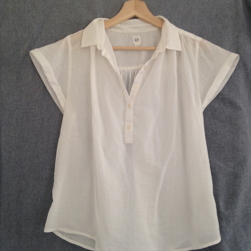 Gap oversized sheer white top size XS
